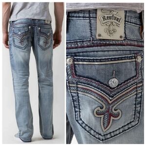 🆕️Rock Revival Kolby Straight Stretch Jean Men's Western Streetwear Size 38 Y2K